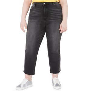 Celebrity Pink Womens Plus Size The Iconic Cropped Straight Jeans,Wake Up,16W